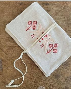 Amazon.co.jp: ハンドメイド 刺繍フラットポーチ 紐巻きポーチ
